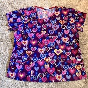 UA Scrubs Womens Purple Heart Scrub Top